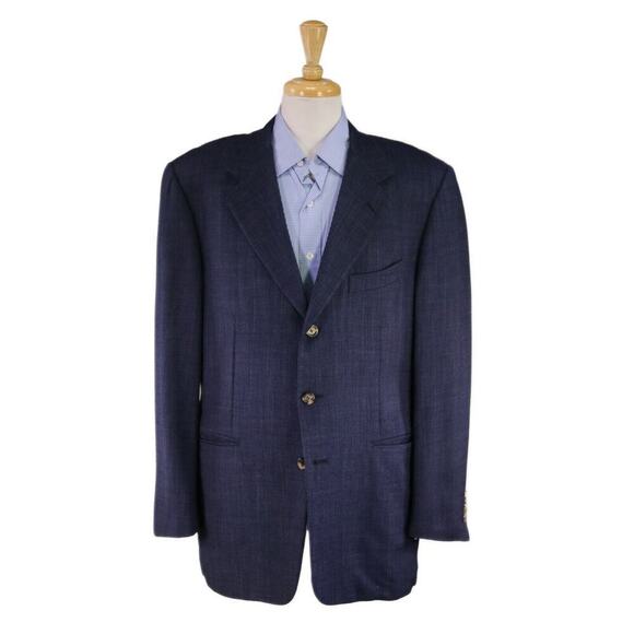 Pal Zileri Other - Pal Zileri Navy Blue Knit Woven Wool 3-Btn Sportcoat Blazer 44L
